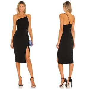 Lovers + Friends Lazo Midi Dress Black Medium